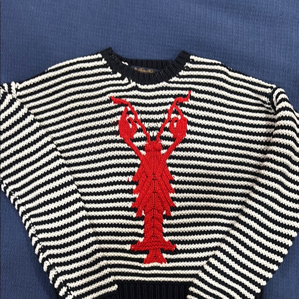 Brooks Brothers Black and White Crewneck Sweater Nautical Style